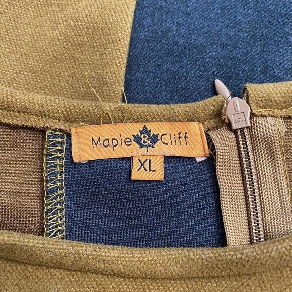 Maple & Cliff Cutout Sweater Brown Fall Autumn XL - Picture 7 of 8